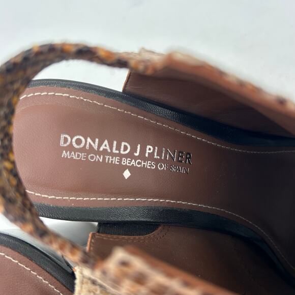 Donald J Pliner Snakeskin Open Toe Slingback High Heels Chunky Booties 9.5 - Picture 8 of 11